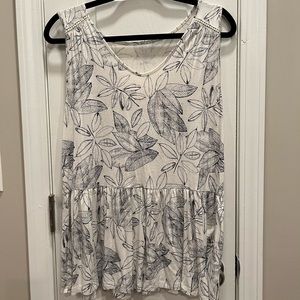 Merona Blue and White Floral Tank Top